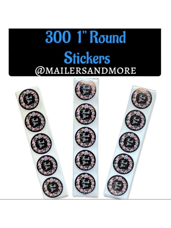 Mailers And More Other - 300 Pack of 1" Round Roses & Flowers Wreath Stickers "Thank you" PRICE IS FIRM